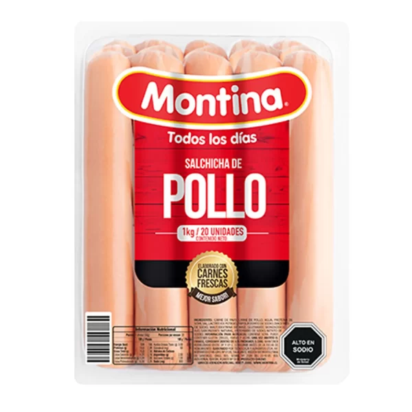 SALCHICHAS MONTINA AVE X 10U 500GR